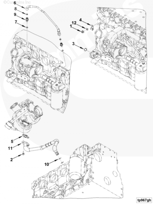  Cummins  Штуцер трубки подачи масла к турбине