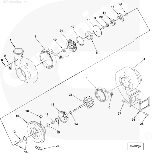  Cummins  Турбокомпрессор Holset HX55 