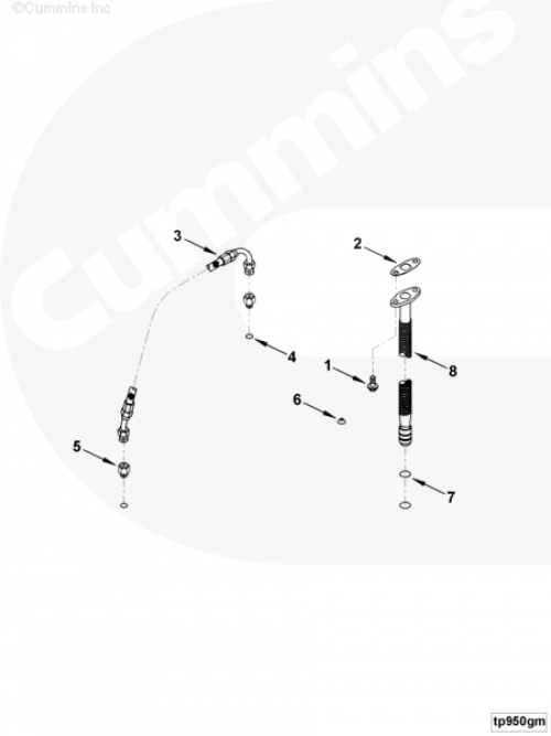  Cummins  Трубка подачи масла к турбине