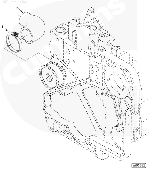  Cummins  Патрубок водяной впускной