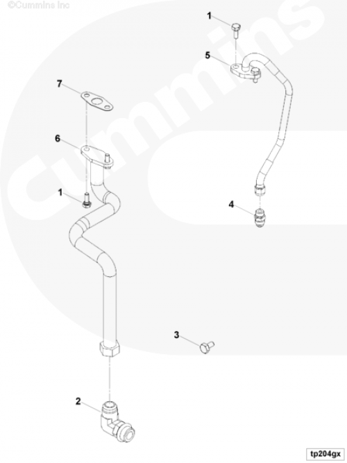  Cummins  Болт крепления трубки слива масла с турбины