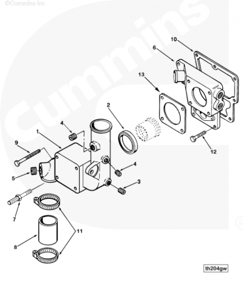  Cummins  Прокладка корпуса термостата