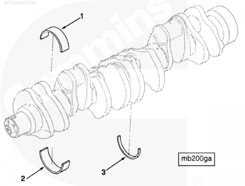  Cummins  Вкладыш коренной коленвала нижний