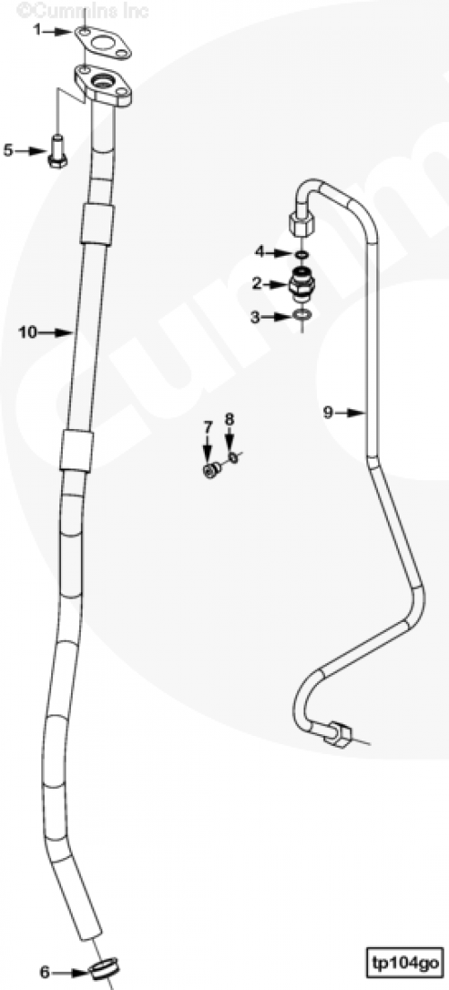  Cummins  Трубка подачи масла к турбине