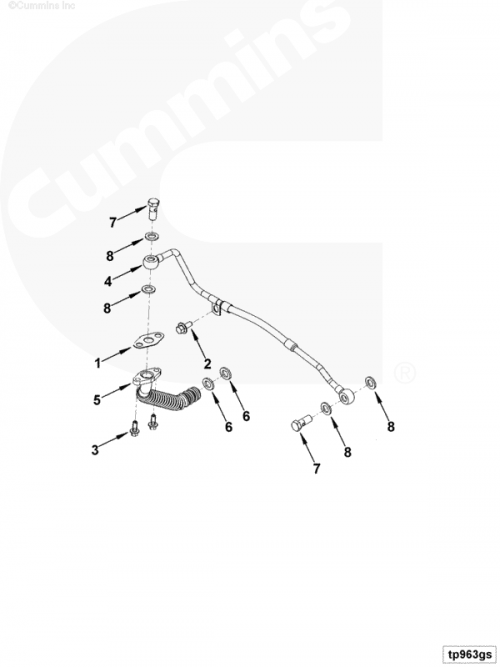  Cummins  Шайба уплотнительная трубки подачи масла к турбине