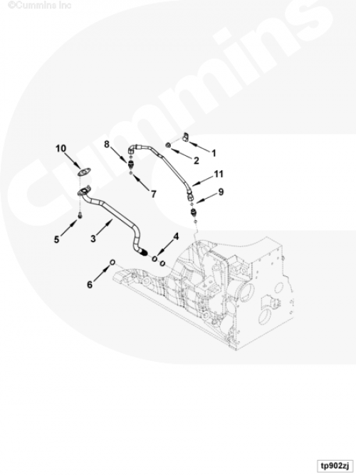  Cummins  Трубка подачи масла к турбине