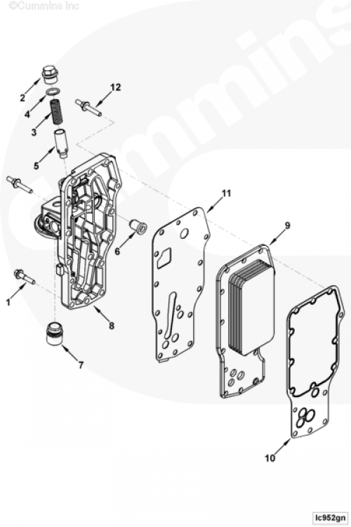  Cummins  Прокладка маслоохладителя (теплообменника)