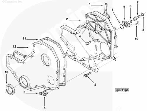  Cummins  Прокладка картера шестерен распределительного вала