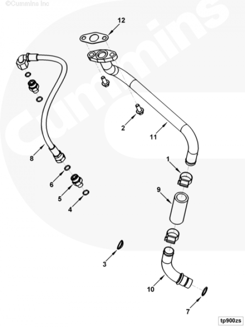  Cummins  Трубка подачи масла к турбине