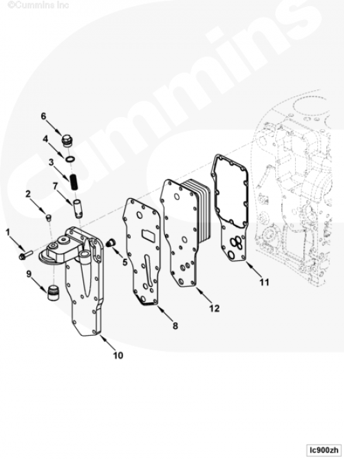  Cummins  Прокладка маслоохладителя (теплообменника) передняя