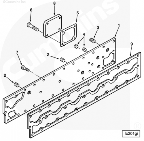  Cummins  Прокладка крышки охладителя